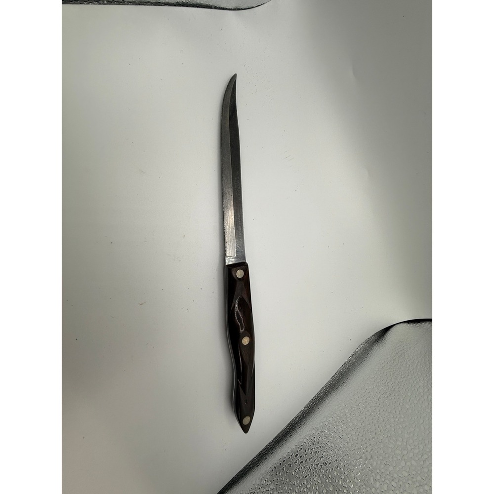 Vintage Cutco 1729 Serrated Paring Knife Brown Marbled Handle Made in USA